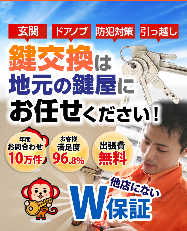 鍵交換は鍵屋鍵猿